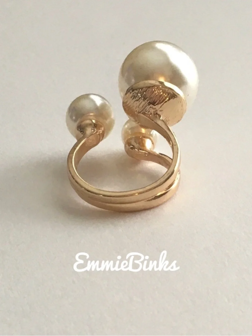✨3for$38  New Faux Pearl Trio Adjustable Statement Ring Pearl Illusion Cuff Ring